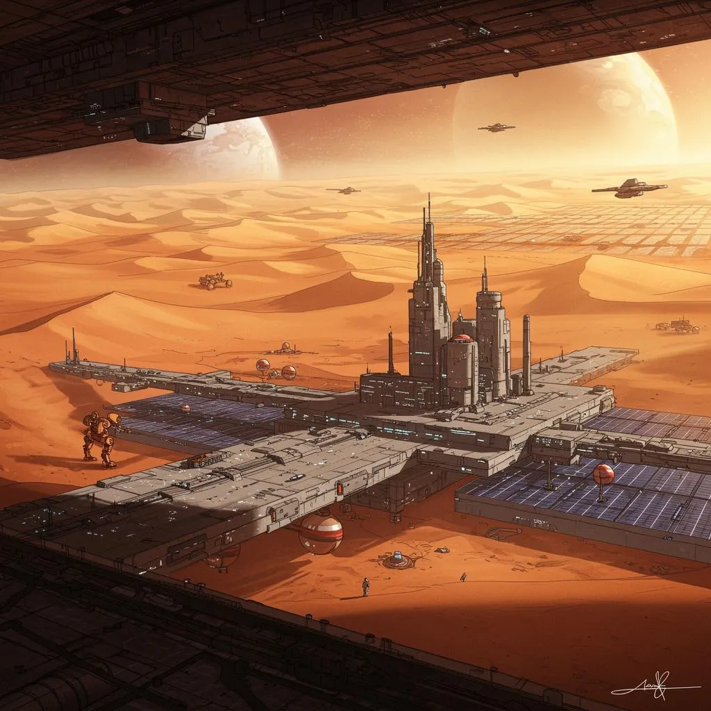 Helios — A desert world of vast solar farms and underground cities.