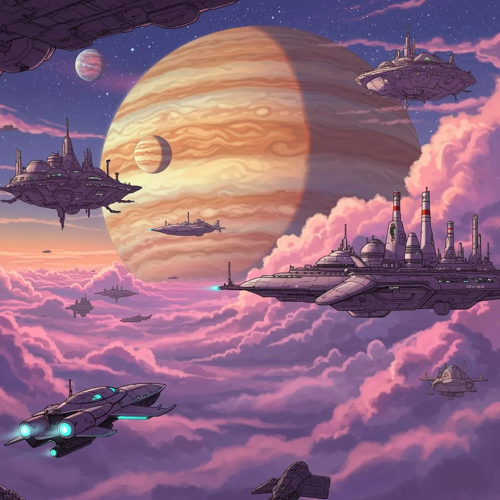 Zephyr — A gas giant with floating habitats riding the wind currents.